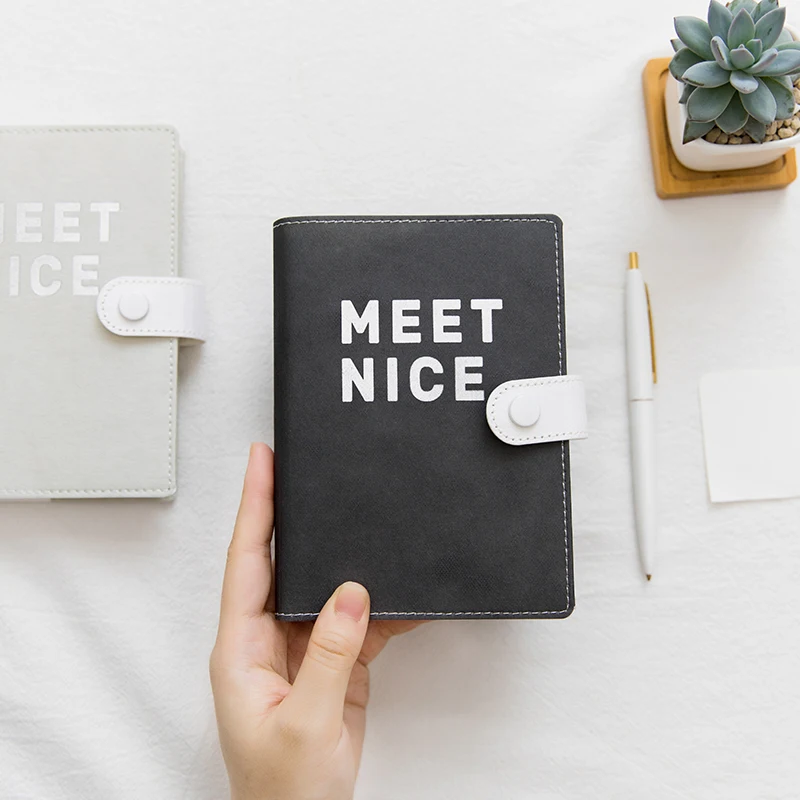 

Simple Clear Schedule Notebook Kawaii Planner Note Pad Scrapbook Soft Cover Buckle Diary Office School Supplies Bullet Journal