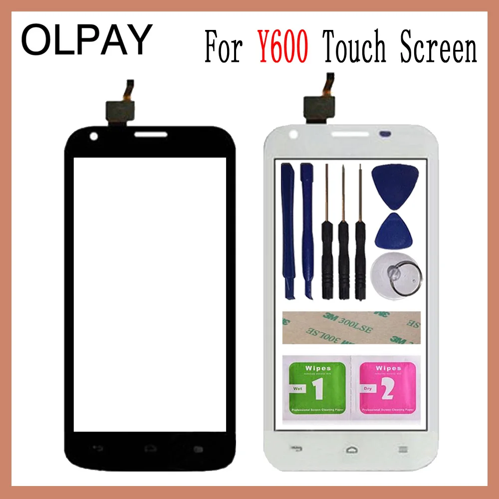 

OLPAY 5.0" Touch Screen For Huawei Ascend Y600 Digitizer Touch Panel Glass Sensor Tools Free Adhesive+Wipes Replacement Part