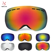 Сферические зеркала очки для катания на лыжах и двойной слоистые линзы анти-туман UV400 лыжное снаряжение для снежной погоды мас