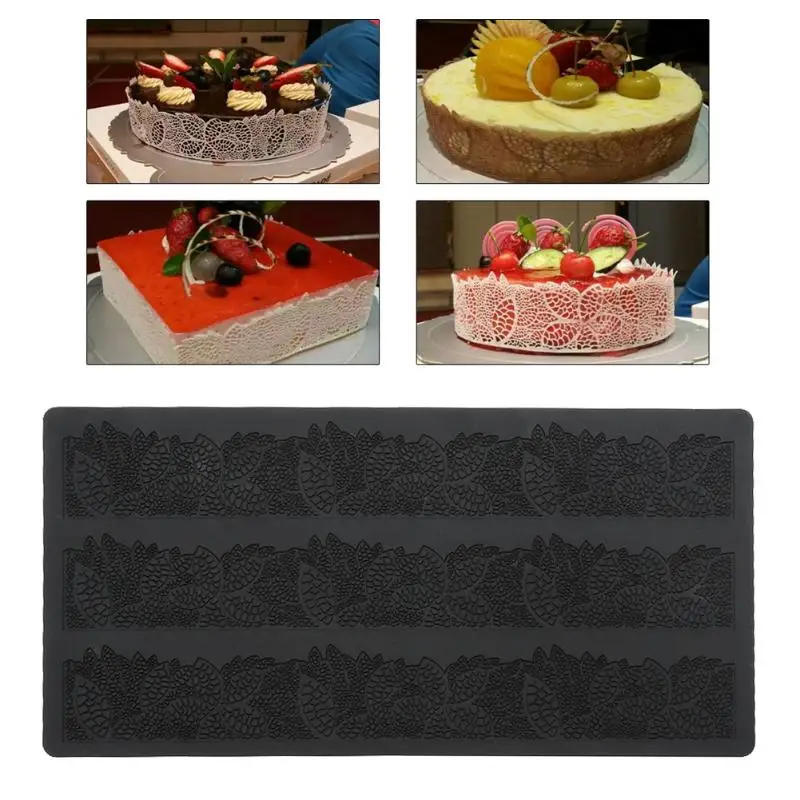

1Pc Silicone Black Lace Leaf Cake Mat DIY Chocolate Jelly Mold Baking Cake Embossing Decorating Tools Kitchen Accessories