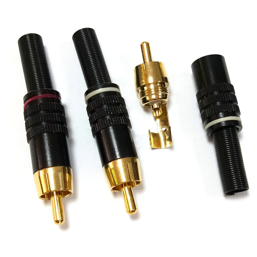 

40 pcs copper RCA Plug Audio Male Connector w Metal Spring adapter