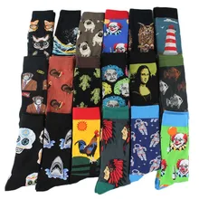 Algodón peinado de moda Hip Hop calcetines de los hombres tendencia Harajuku Marvel payaso pollo Skateboard feliz Calcetines para montar en monopatín