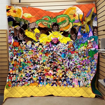 

Summer 3D Printed Dragon Ball Quilt Blanket For Kids Adults Bedding Throw Soft Warm Office Thin Blanket Cotton Quilt King Size