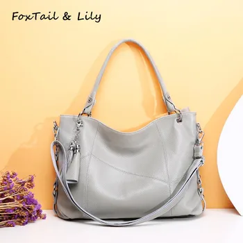 

FoxTail & Lily Brand Designer Genuine Leather Ladies Patchwork Handbags Popular Tassel Women Shoulder Messenger Crossbody Bags