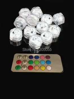 

10pcs/lot Remote controlled Floralyte Submersible Vase led tea Light tealight Candle lamp w/controller color changing-multicolor