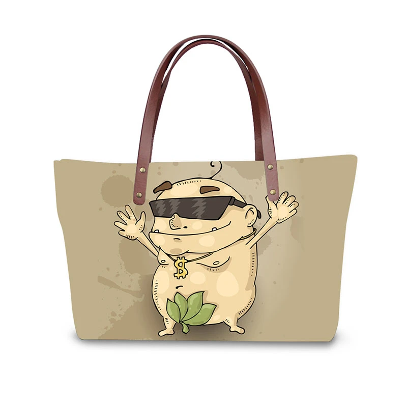 Bolso de mano estampado de ilustraciones dibujos animados para mujer, bolsa de con patrón de notas encantador, bandolera, bolso multifunción|handbag handbags|ladies handbagshandbag women - AliExpress