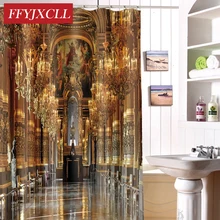 Home Decoration Luxury Palace Print Polyester Fabric Modern Shower Curtain Eco-Friendly Waterproof Bathroom Curtain Home Decoration Luxury Palace Print Polyester Fabric Modern Shower Curtain Eco-Friendly Waterproof Bathroom Curtain