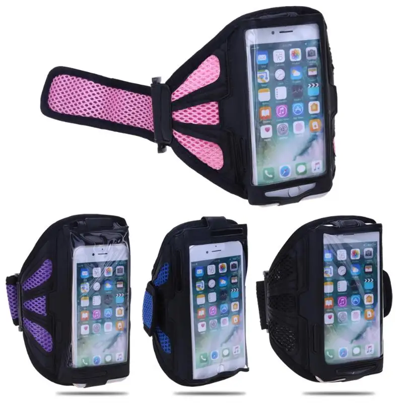 5,5/4,7 pulgadas funda para teléfono móvil bolsa brazo banda respiración impermeable deporte al aire libre gimnasio bolsa de mano teléfono soporte para correr brazalete