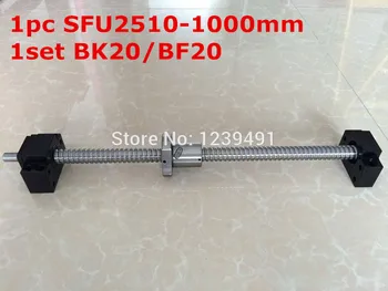 SFU2510 - 1000mm ballscrew with end machined + BK20/BF20 Support CNC parts SFU2510 - 1000mm ballscrew with end machined + BK20/BF20 Support CNC parts