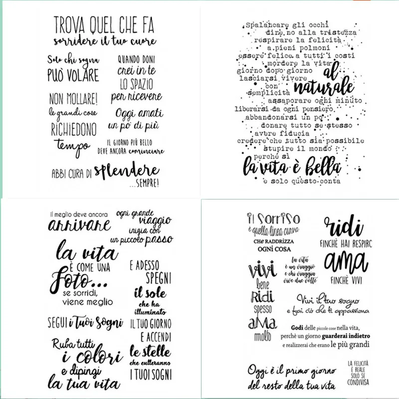 

Italian/Language/Words Transparent silicone Stamp for DIY Scrapbooking/Photo Album Decorative Card Making Clear Stamps Supplies