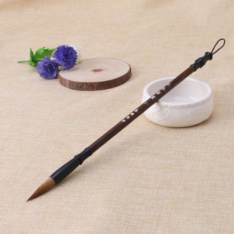 1 шт.. x китайские кисти для каллиграфии ручка Волчья щетка для волос деревянная ручка Litchi дерево + волк Новый горячий