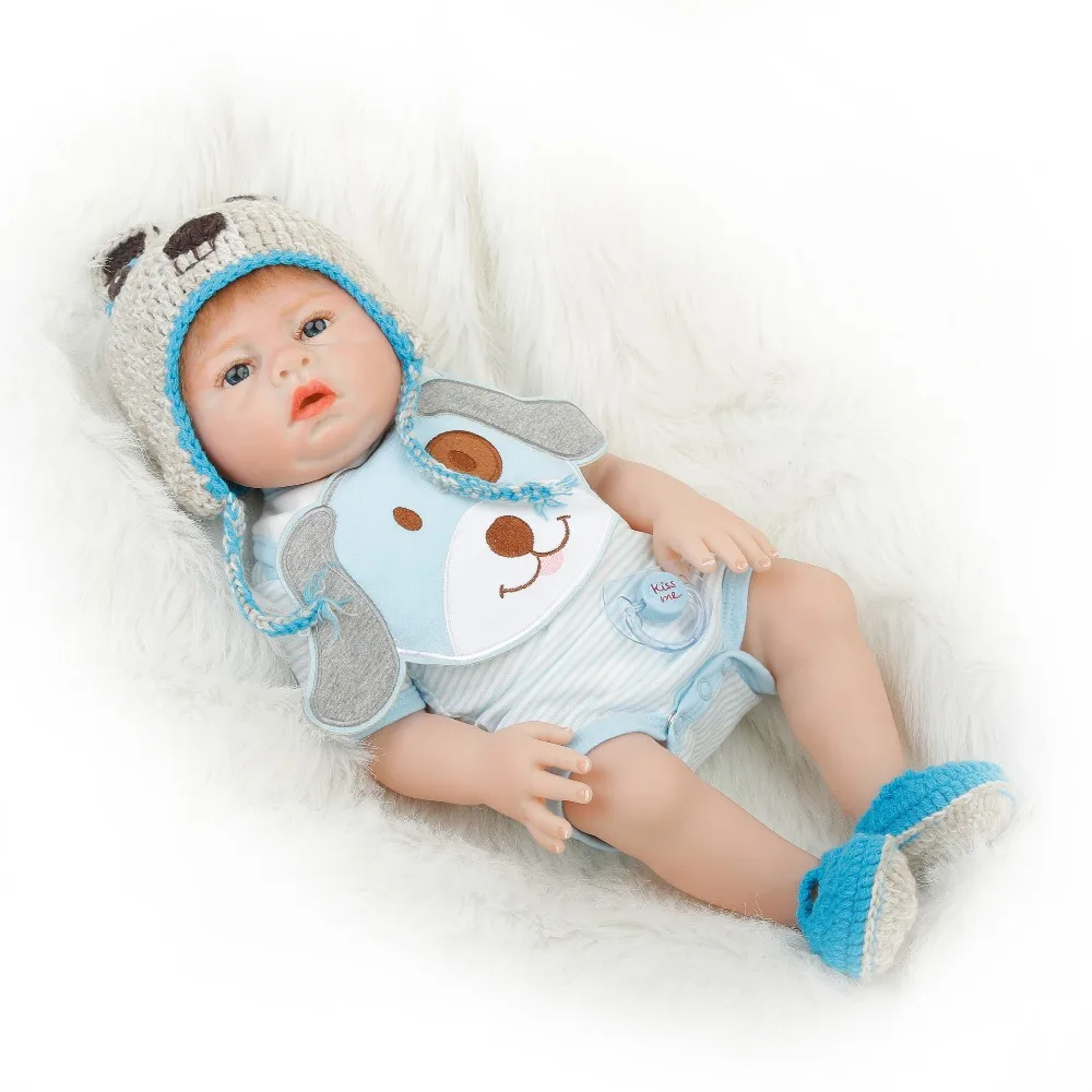 SanyDoll 20 дюймов 50 см силиконовые куклы для новорожденных Реалистичная кукла синее