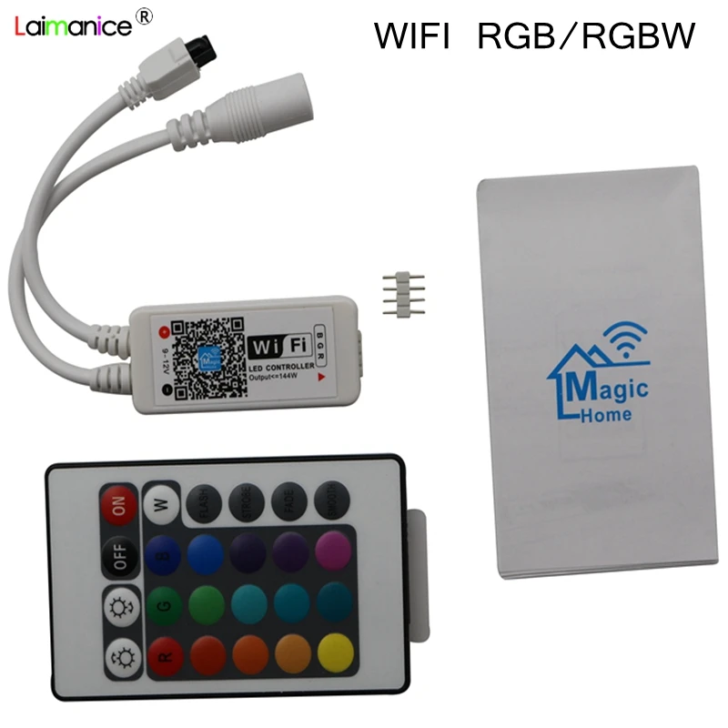 

MINI LED WIFI RGB/RGBW Controller Music Control By Amazon Alexa Google Magic Home Phone WIFI APP IR Controller for Strip light