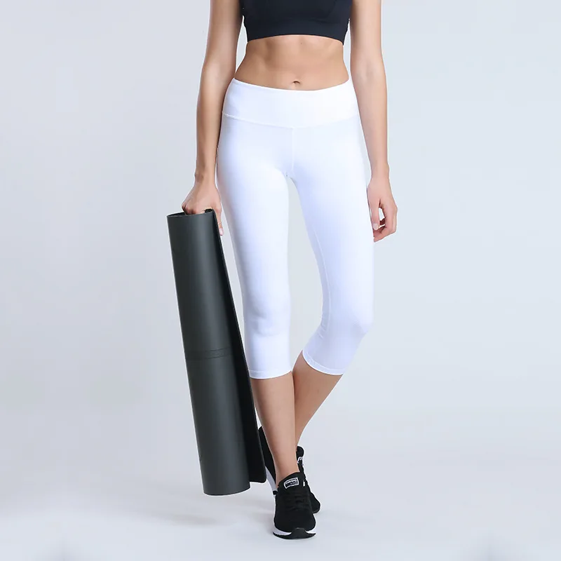Koop NWT 2018 vrouw capri 4 way stretch stof tummy controle pant sexy gym power flex yoga strakke us4 us12 15 kleuren gratis verzending