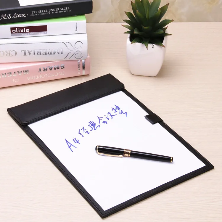 Yuppie Shi Leatherwear Black A 4 Writing Board Meeting Plate Mix Folder Clamp Desk | Дом и сад