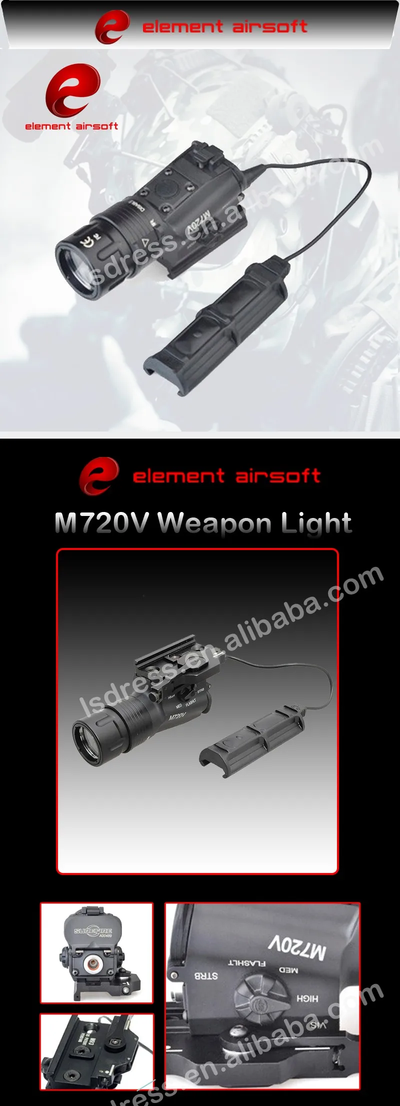 Element Airsoft Surefir M720V Тактический оружейный светильник strobo Flash светильник охотничий Softair Ir лампа Arma винтовка пистолет фонарь для охоты