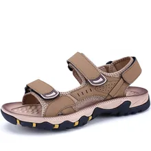 Männer Sandalen Hausschuhe Leder Zapatos Hohe Qualit Alias Rindsleder Sommer Klett Schuhe Im Freien Beiläufigen Wildleder Sandalen
