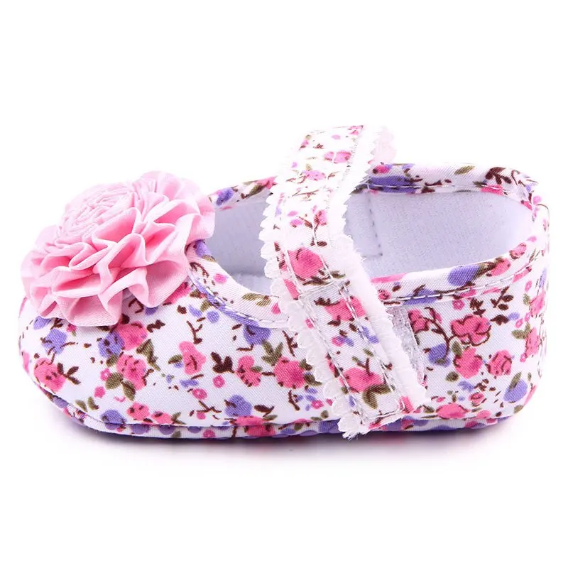 Летняя обувь принцессы для маленьких девочек, хлопковая обувь принцессы с цветочным принтом на мягкой подошве