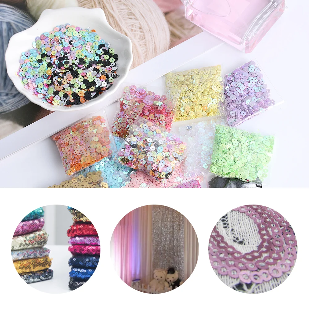 

1000pcs/bag 4mm DIY Crafts Multicolor Plastic Loose Sequins for Home Party Wedding Decor Embellishment DIY Sewing Accessories