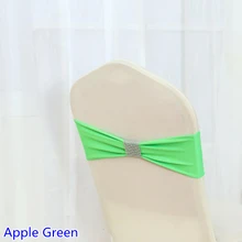 Цвет яблока зеленый галстук ленты лайкра пояс стул с поясом-бабочкой лента для свадьбы украшение для банкета для продажи с Блестящий Пояс