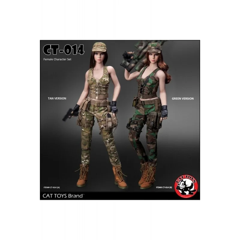 1//6 CAT TOYS CT014 Female Combat Suit Clothes Set W//Head Model Fit 12/'/' Body