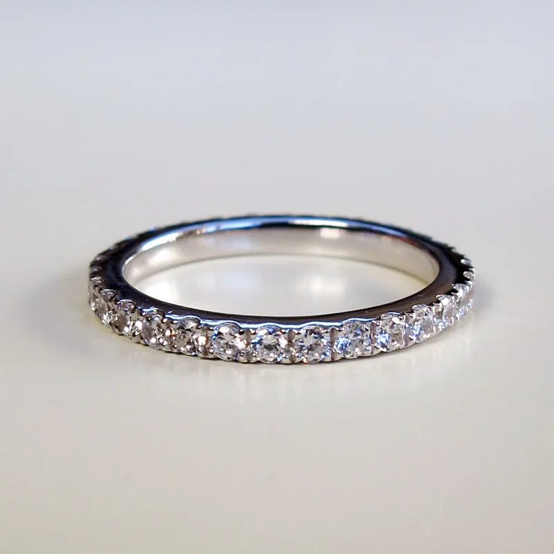 

Dossy Jewelry Three Colors 0.23Ct Synthetic Diamonds Engagement Wedding Ring Sterling Silver 925 White Gold Color Ring for Women