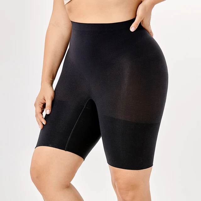 DELIMIRA Women's Seamless Plus Size High Waist Control Panties Shapewear Thigh Slimmer Body