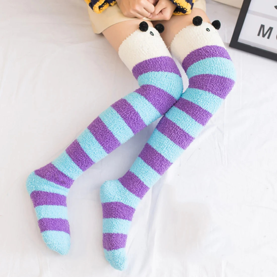 Hot Japanese Girl Animal Modeling Knee Socks Striped Cute Lovely Kawaii