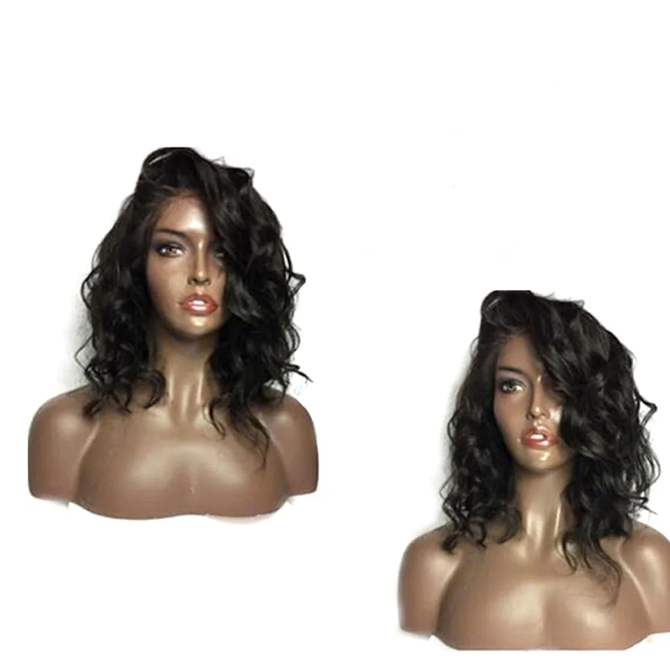 Short-Wavy-Brazilian-Lace-Front-Human-Hair-Wigs-With-Baby-Hair-Natural-Black-Color-8-16Inch (2)