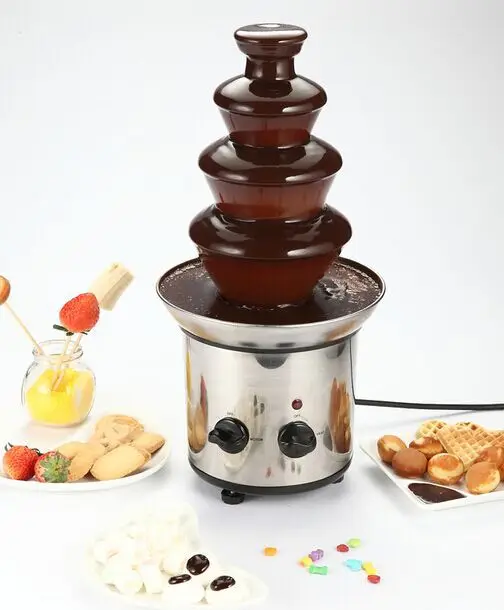 Party luxurious 4 layers of household electric chocolate fountain machine heating chocolate waterfall making machine