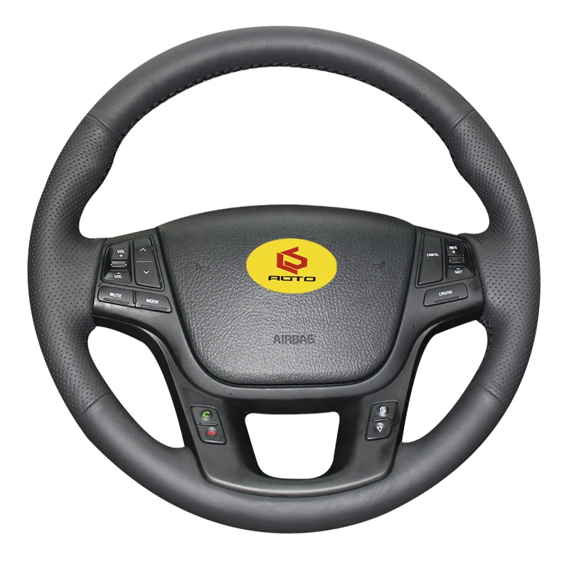 

Braid on the Steering Wheel Cover for Kia Sorento 2009-2014 Kia Cadenza K7 2011-2015 leather steering wheel case funda volante