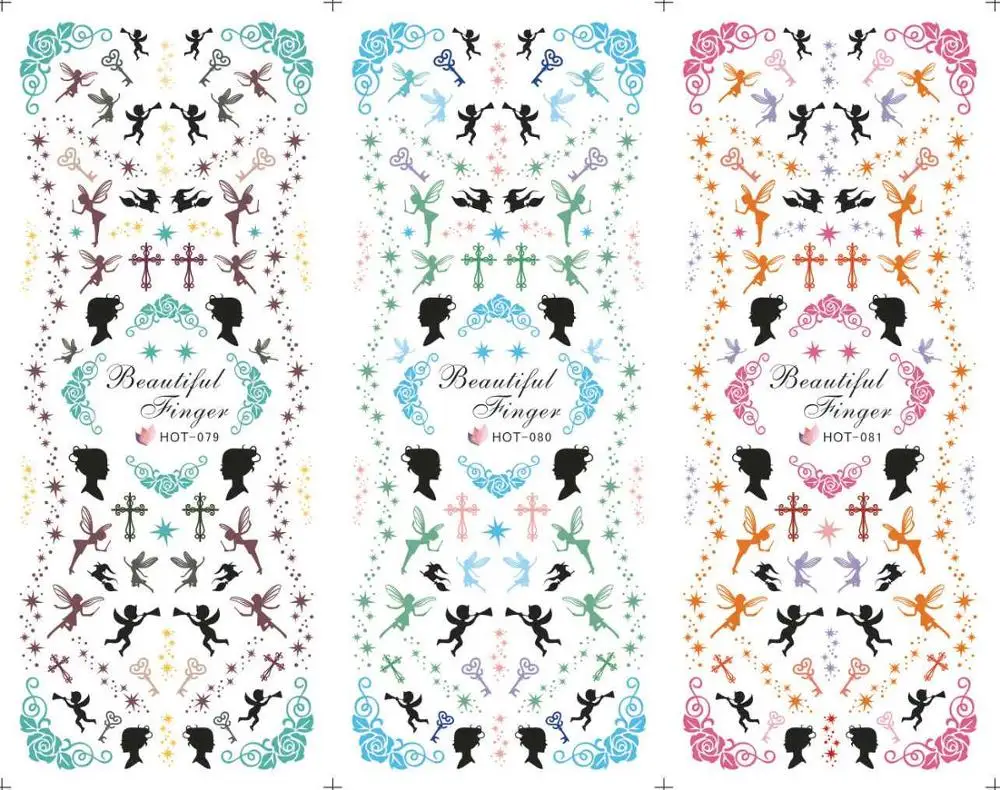 1 лист Ангел серия водные наклейки для ногтей DIY Decoraties - Цвет: HOT-79