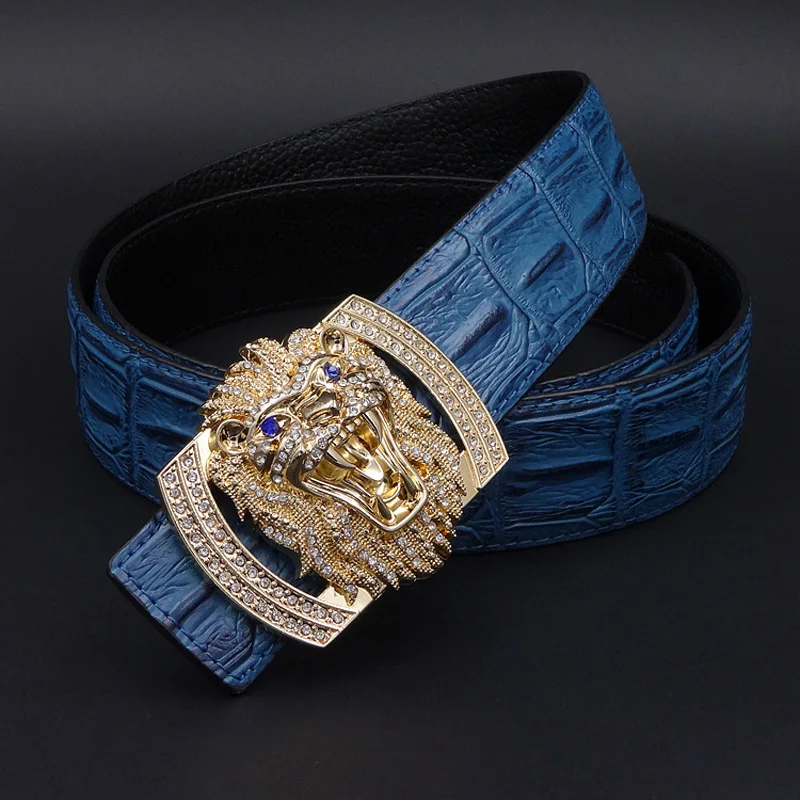 Мужской ремень из натуральной кожи аллигатора в деловом стиле|leather belts for men|genuine