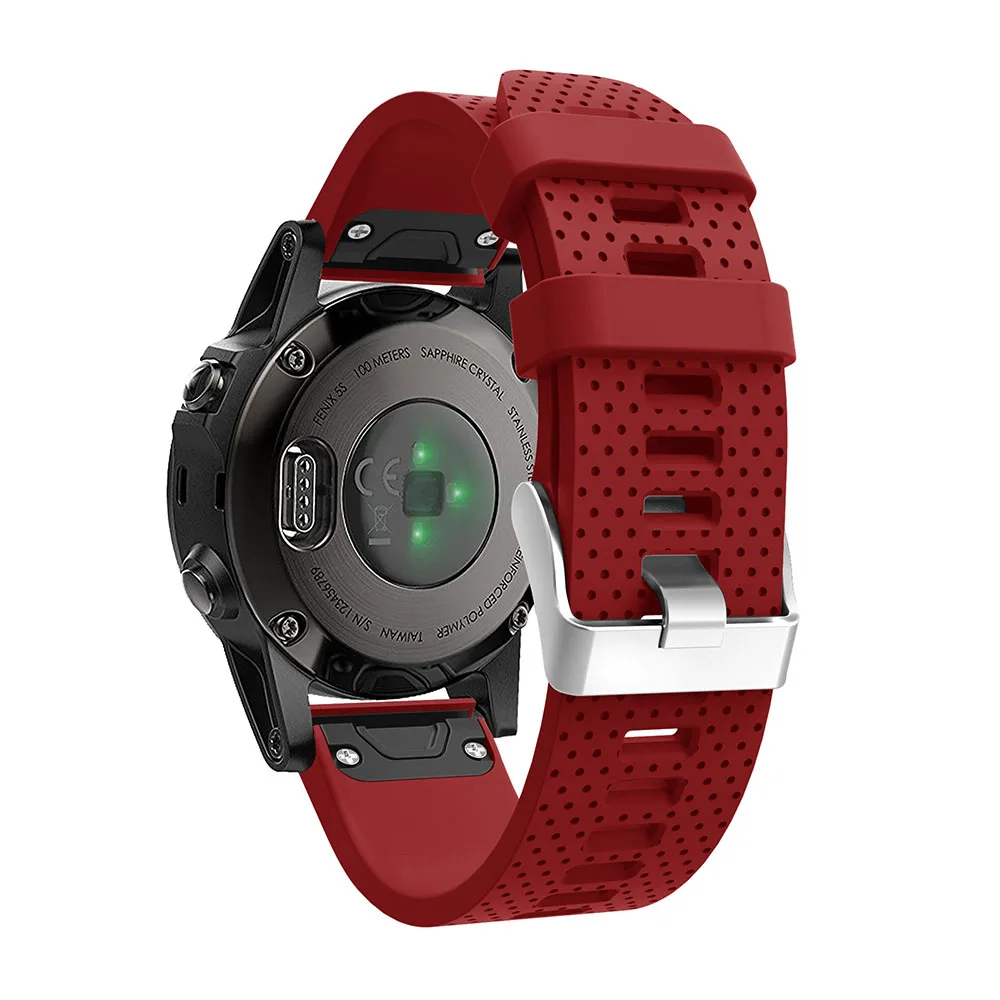 Из силикагеля, мягкий ремешок Ремешок Браслет ремешок для смарт-часов Garmin Fenix 5S часы замена силиконовый браслет на запястье, ремешок для часов - Цвет: Красный