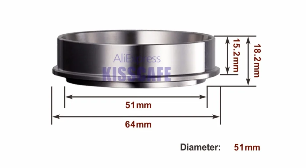 53/57. 5/58/58,35 мм Нержавеющая сталь Кофе порошок Анти-Fly дозатором кольцо для пивоварения чаша для приготовления эспрессо бариста Воронка Portafilter