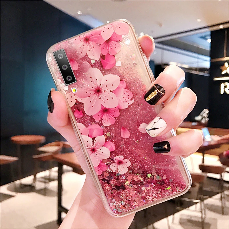 

For Samsung Galaxy A50 Case Liquid Quicksand Case For Samsung Galaxy A70 M20 A40 M10 A60 A30 M30 A20 2019 A7 2018 Flamingo Case