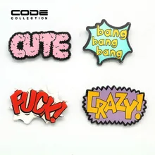 Bonito Conjunto Harajuku Crachá Acrílico Broches Acessórios Crianças Pinos Hijab Pinos e Broches Presente Dos Desenhos Animados Da Moda Carta Broche