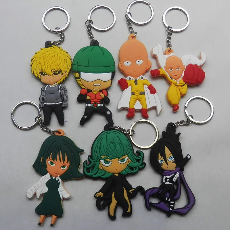 

Free Shipping anime One Punch Man PVC key chain Anime Figure Pendant Toy Onepunch One-Punch doll accessories wholesale