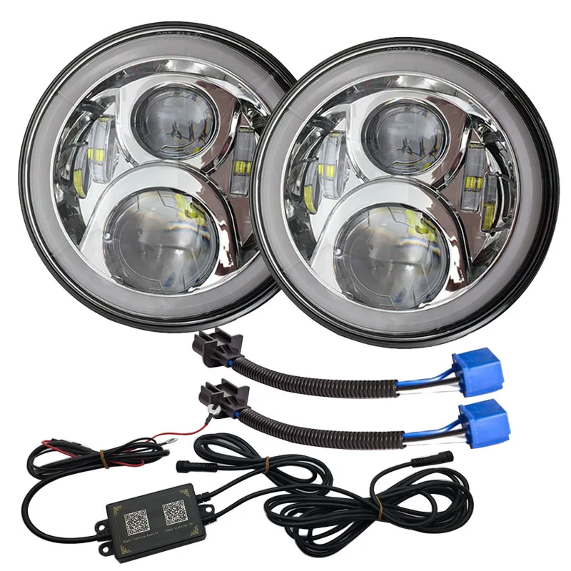 Авто автомобиль " дюймов круглые фары наборы для VW Beetle 1950-1979 Вт/Bluetooth RGB DRL Halo Кольцо Hi/Low Beam DOT одобрено