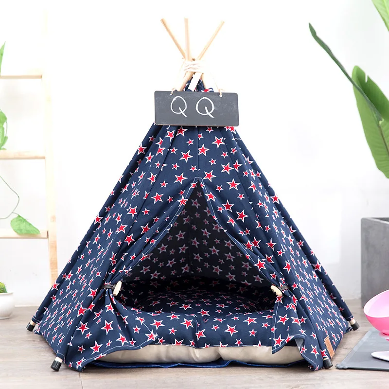  JORMEL 2019 Fashion Pet Teepee Tent Dog Cat Toy House Portable Washable Pet Bed Star Pattern Not Co