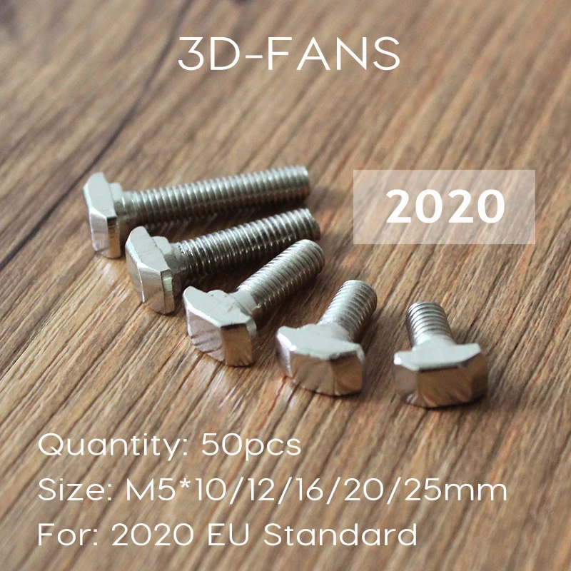 

50Pcs M5*10/12/16/20/25mm Carbon steel T type Nuts Fastener Aluminum Connector For EU Standard 2020 Industrial Aluminum Profile