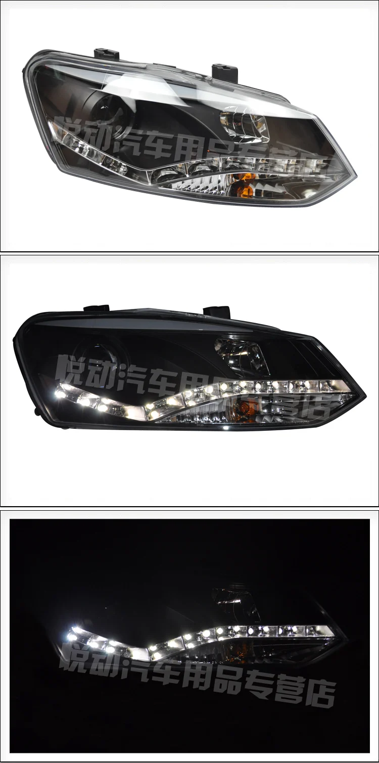 Hireno фары для 2011-2013 Volkswagen Мужские поло передних фар сборки светодиодный DRL ангел объектив двойной луч ксеноновые 2 шт