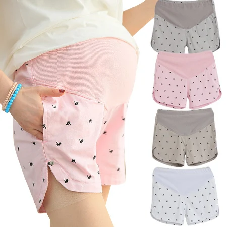 

Khaki Cartoon Shorts For Pregnant Maternity Short Pants Pink High Elastic Waist Pregnancy Women Clothing 2015 Fashion Trousers