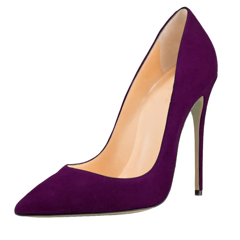 SARAIRIS/Новые цветные туфли на высоком каблуке с острым носком размера плюс 34-50, женские повседневные офисные вечерние туфли-лодочки, пикантные демисезонные туфли-лодочки - Цвет: dark purple