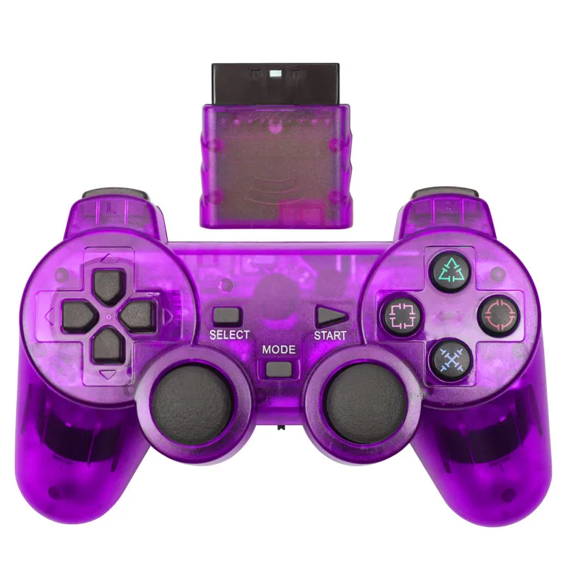 Для SONY PS2 беспроводной контроллер Bluetooth геймпад для Play Station 2 Джойстик консоль для Dualshock 2 прозрачный цвет - Цвет: Transparent Purple