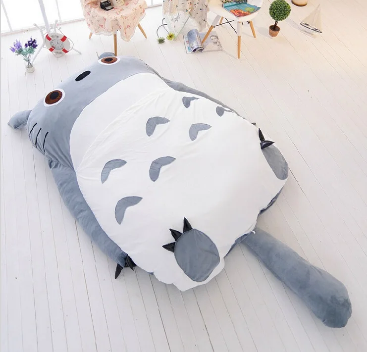 Японское аниме серый Мой сосед Тоторо плюшевая кровать 210 см X 170 см мягкая Тоторо спальный мешок милый диван татами