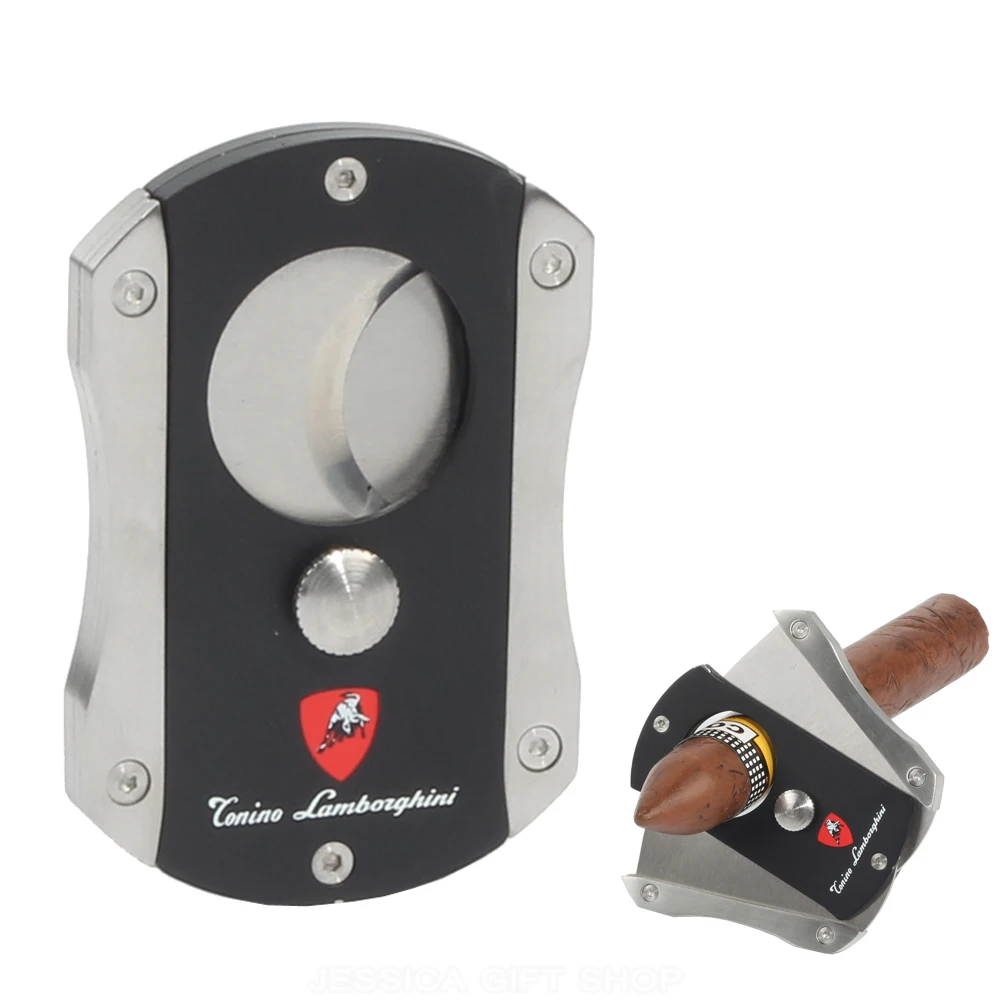 

Metal Dual Blades Cutter Knife Shape Guillotine Quick Smooth Cigars Cutters And Scissors Tobacco Cutting With Gift Box