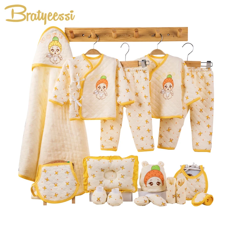 

Cartoon Newborn Baby Girl Clothes Winter Thick Cotton Baby Set Infant Clothing New Born Baby Boy Clothes Set Gift 3 Colors
