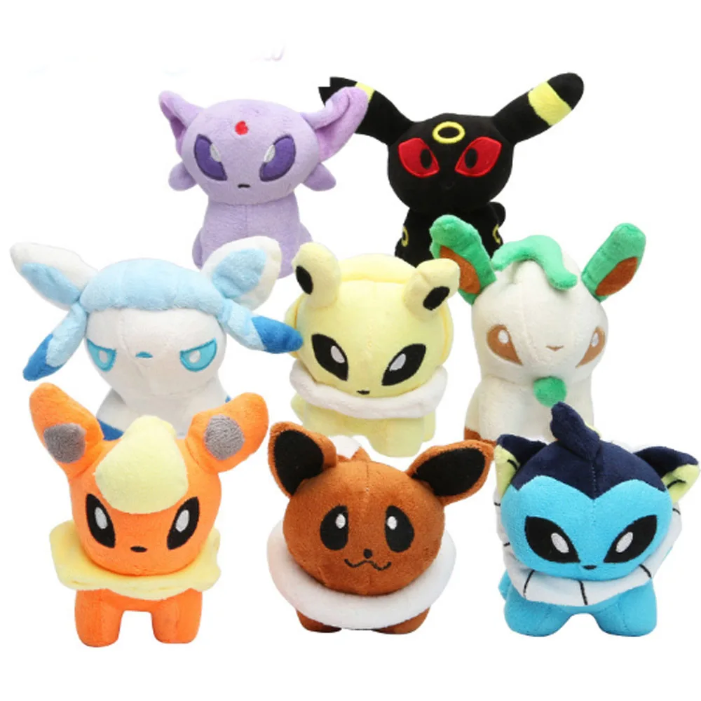 

15 CM Eevee Toy Cartoon Plush Toys Sylveon Espeon Flareon Umbreon Glaceon Jolteon Vaporeon Leafeon Stuffed XY Plush Doll 9 IN 1