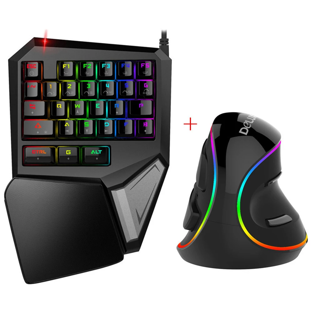 

Delux T9 PLUS Mini Keyboard Professional Mechanical Gaming Keypad Ergonomic Vertical Optical Mouse Computer Mice for Gamer Mou